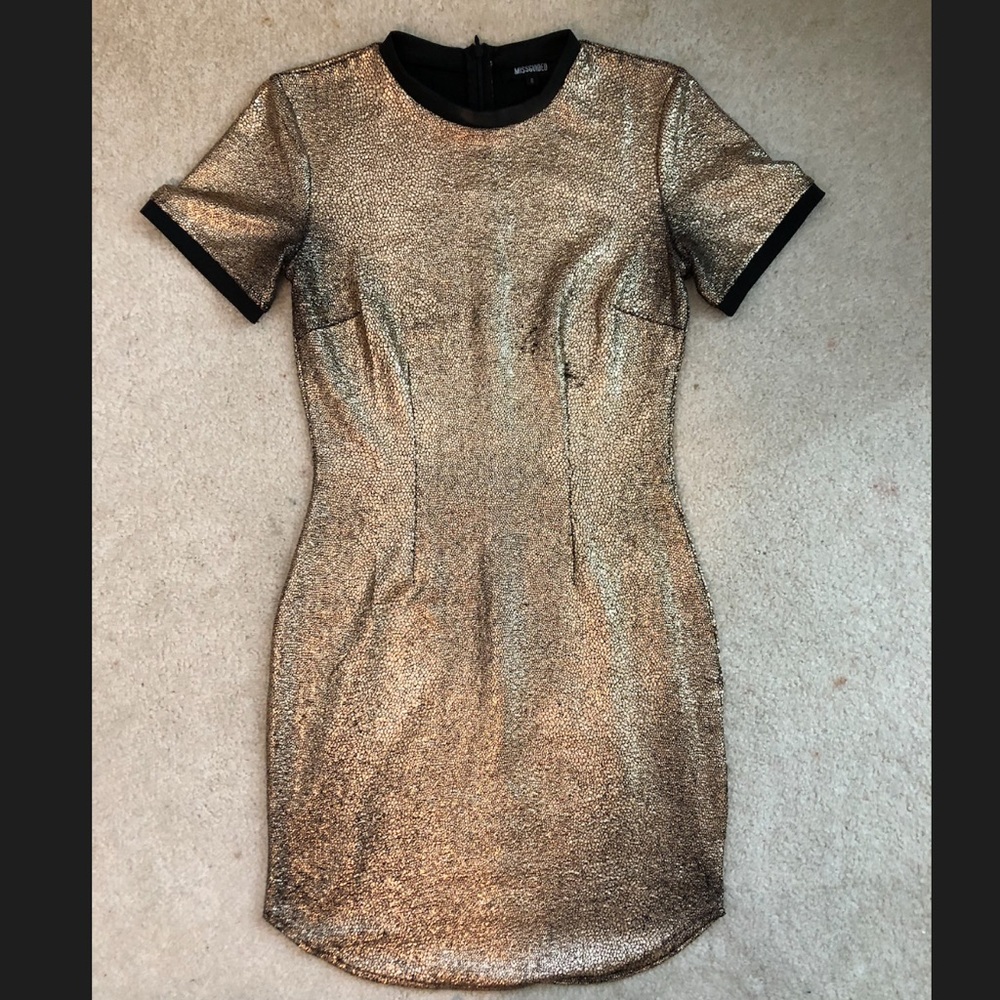 Misguided gold dress